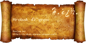 Hrobak Ágnes névjegykártya